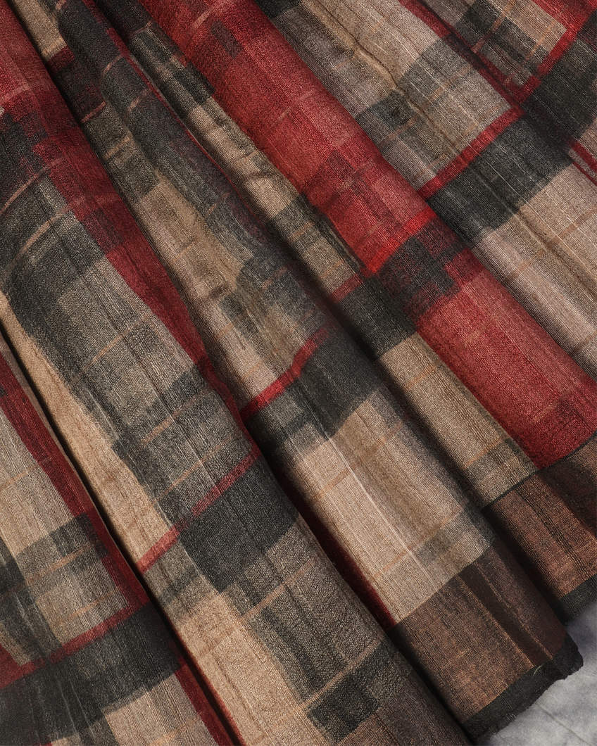 Multicolour Tussar Printed Saree T4442444