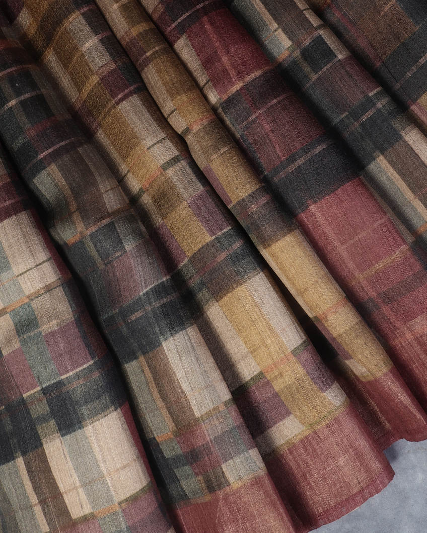 Multicolour Tussar Printed Saree T4442414