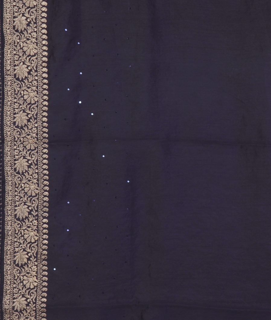 Blue Kora Organza Embroidery Saree T4328073