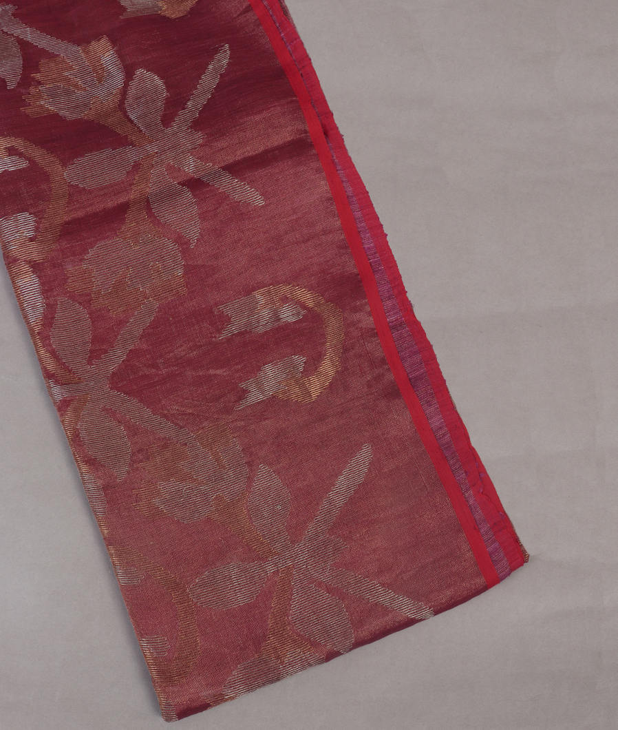Purple Tissue Handwoven Tussar Saree T342133-image