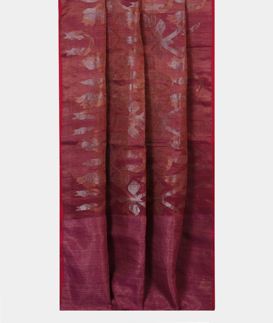 Purple Tissue Handwoven Tussar Saree T3421332