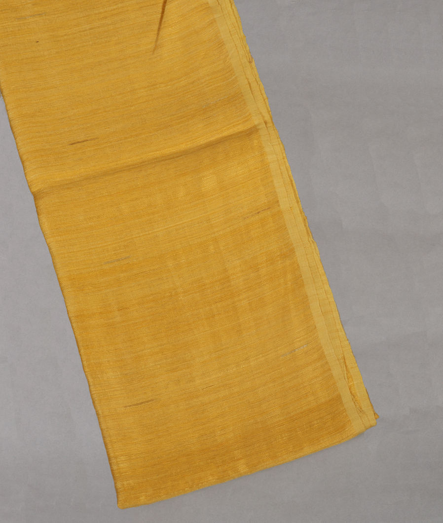 Yellow Handwoven Tussar Saree T430027-image