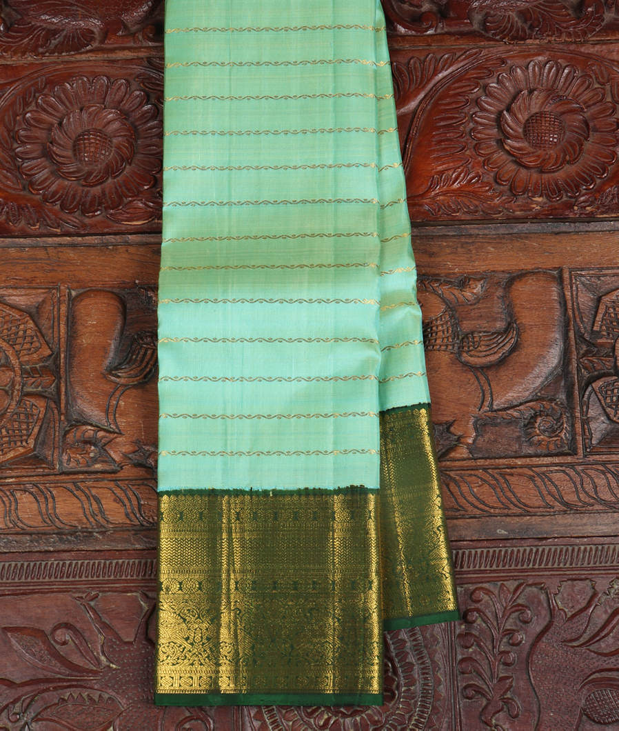 Aqua Green Handwoven Kanjivaram Silk Saree T433223-image
