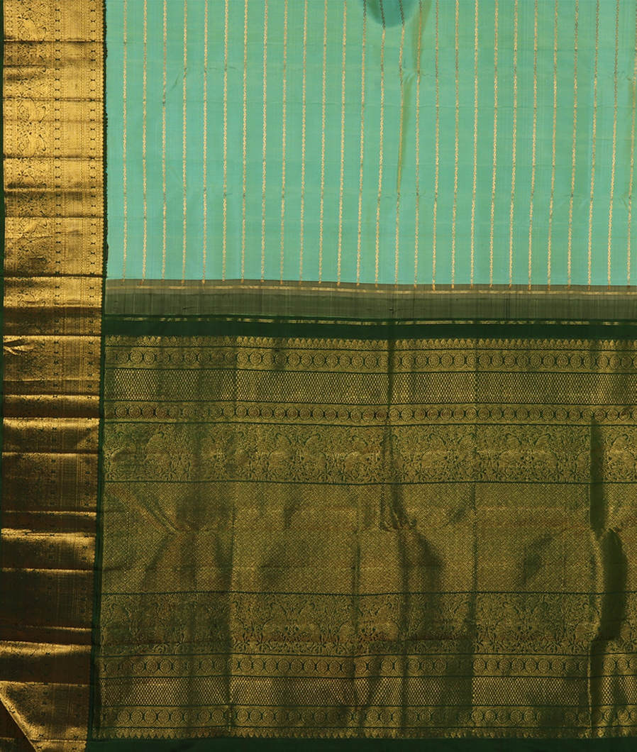 Aqua Green Handwoven Kanjivaram Silk Saree T4332234