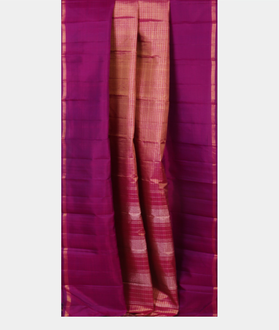 Purple Pink Handwoven Kanjivaram Silk Saree T4375682