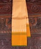 Cream and Yellow Handwoven Kanjivaram Silk Saree T4424561