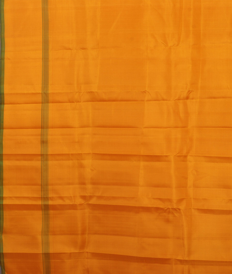 Cream and Yellow Handwoven Kanjivaram Silk Saree T4424563