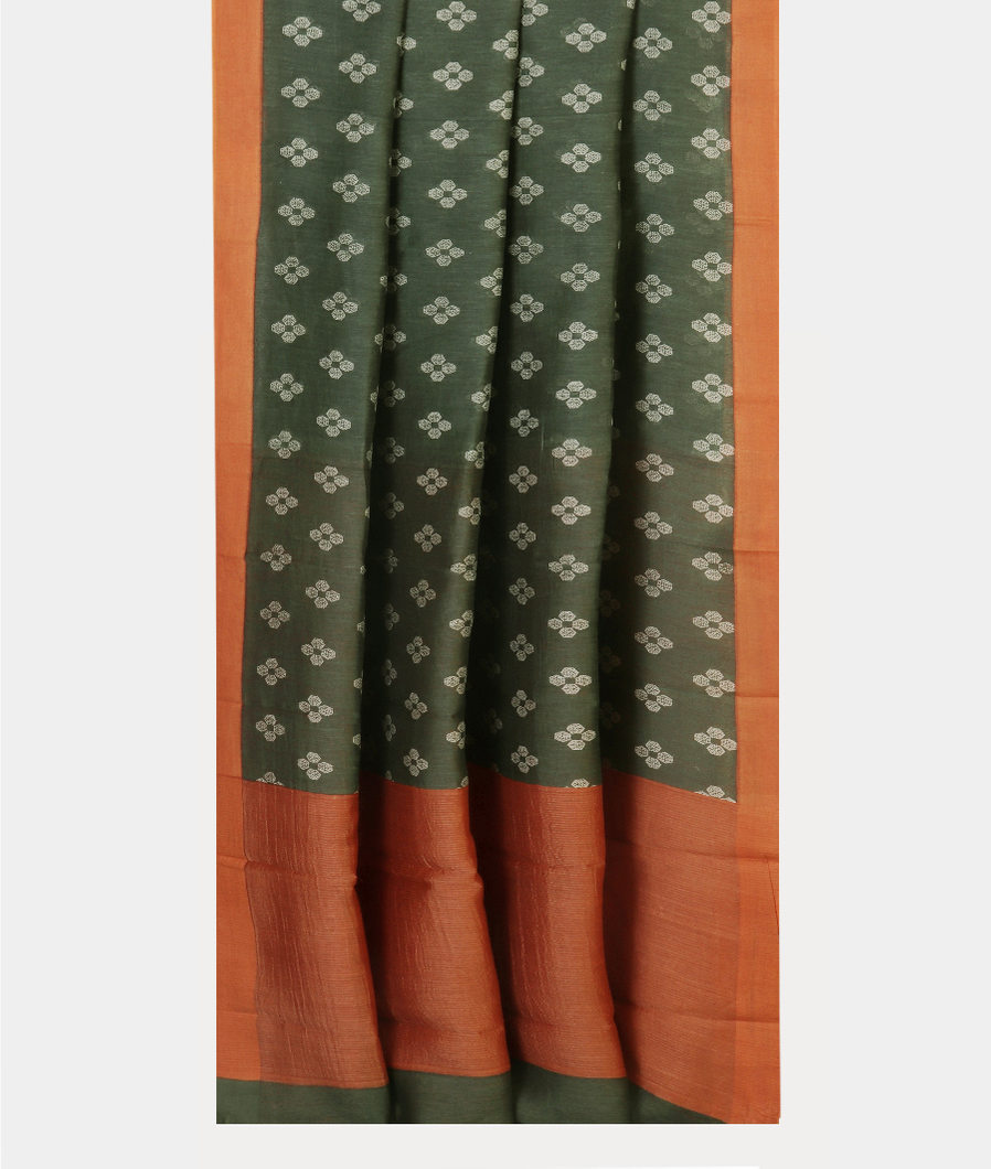 Green Soft Printed Cotton Saree T4312012