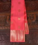 Orangish Pink Handwoven Kanjivaram Silk Saree T4323251