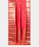 Orangish Pink Handwoven Kanjivaram Silk Saree T4323252