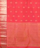 Orangish Pink Handwoven Kanjivaram Silk Saree T4323254