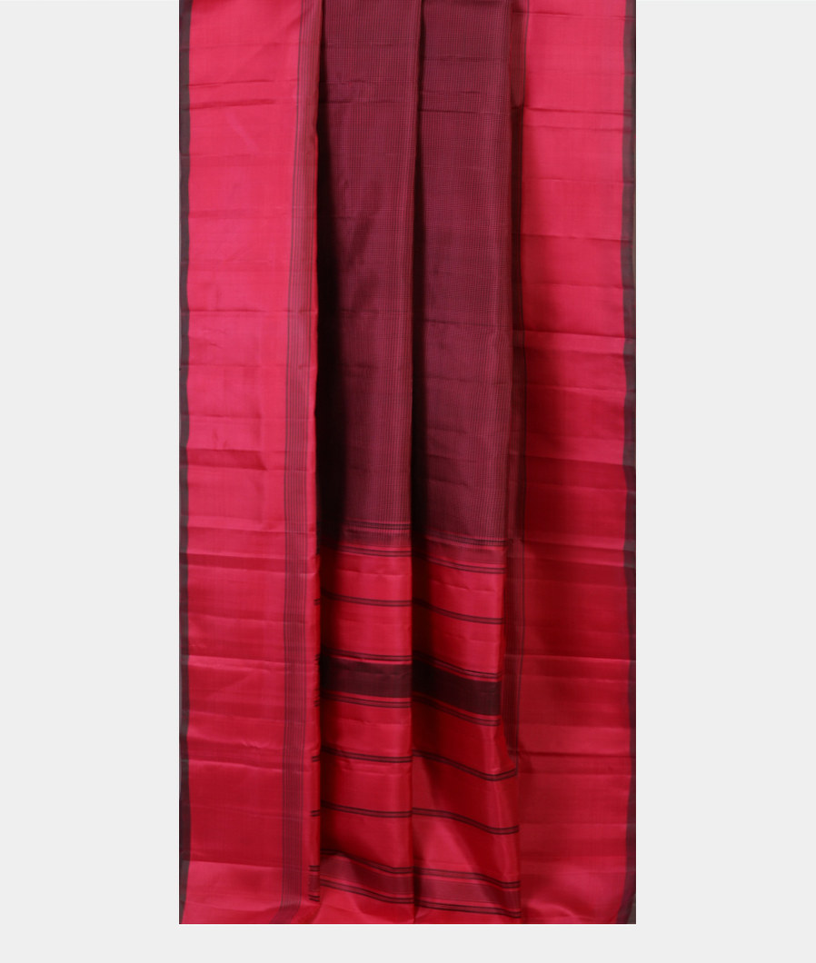 Black and Pink Handwoven Kanjivaram Silk Saree T4424552