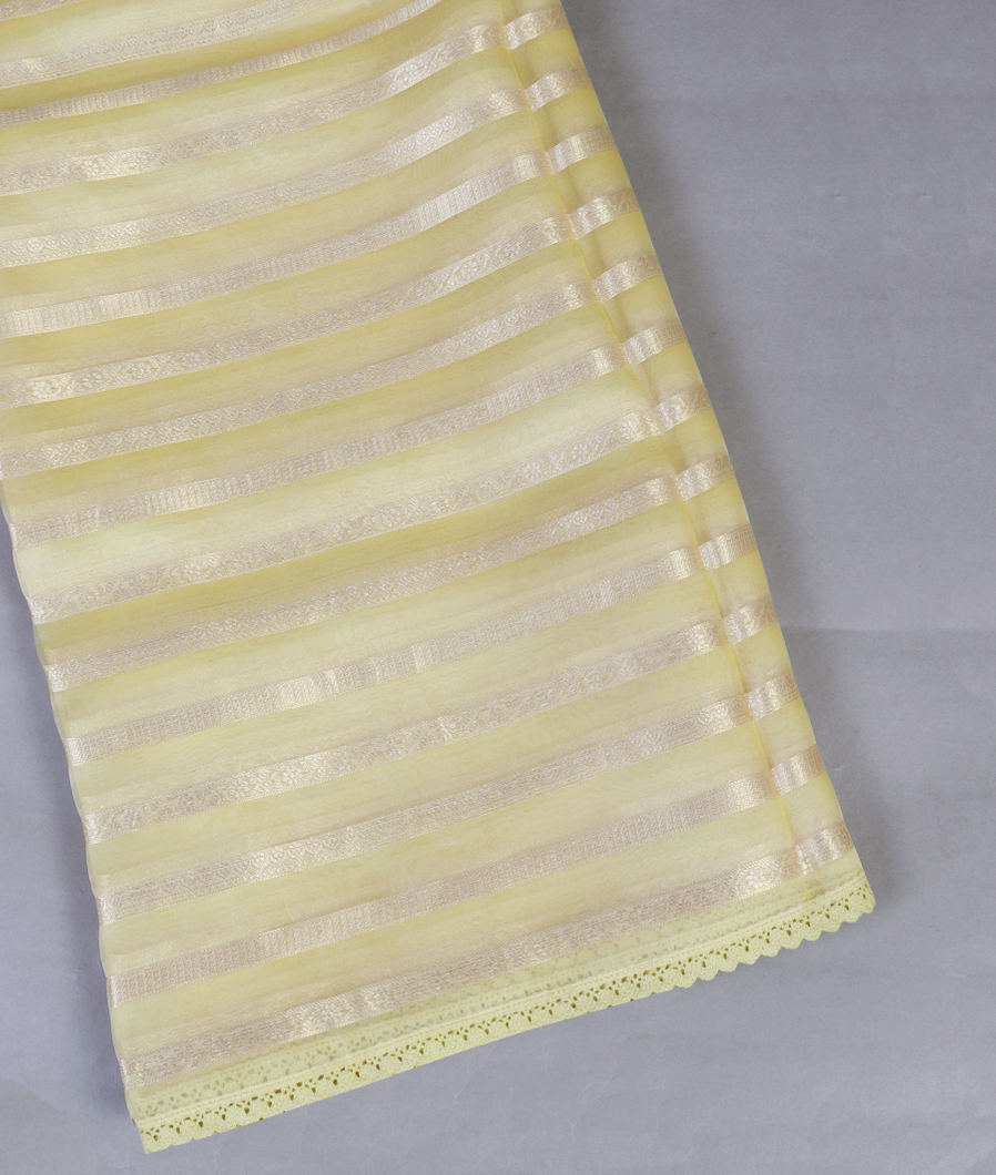 Yellow Kora Organza Embroidery Saree T431738-image