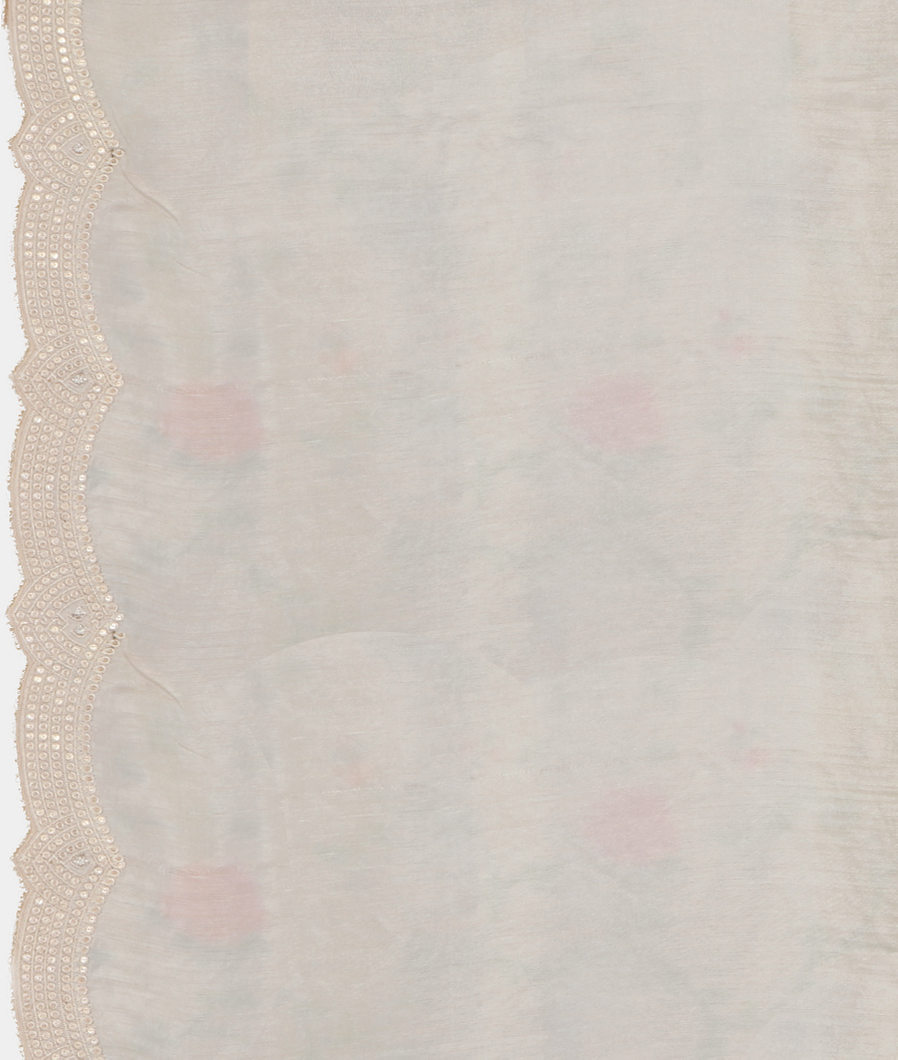 Off - White Kora Organza Embroidery Saree T4326913