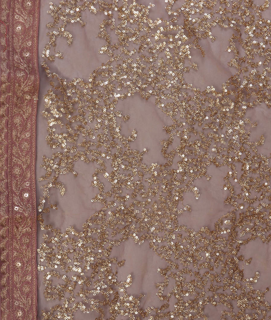 Purple Kora Organza Embroidery Saree T4432203