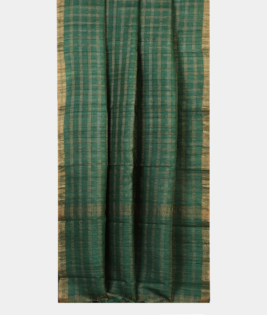 Green Woven Tussar Saree T4454922