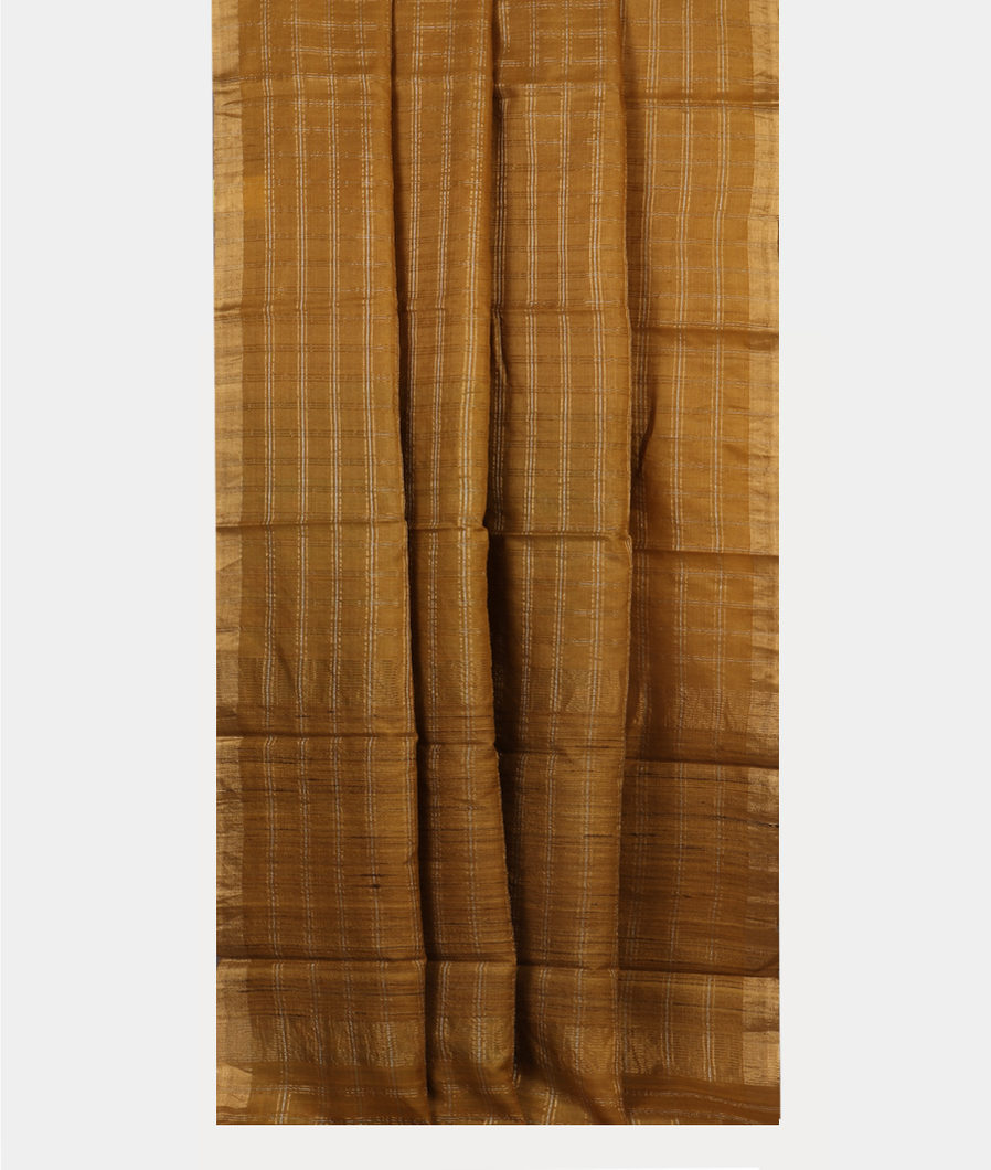 Yellow Woven Tussar Saree T4454912