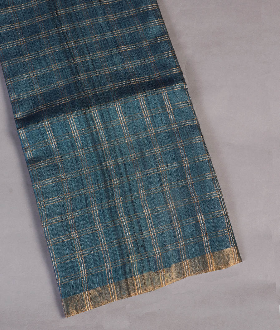 Blue Woven Tussar Saree T445490-image