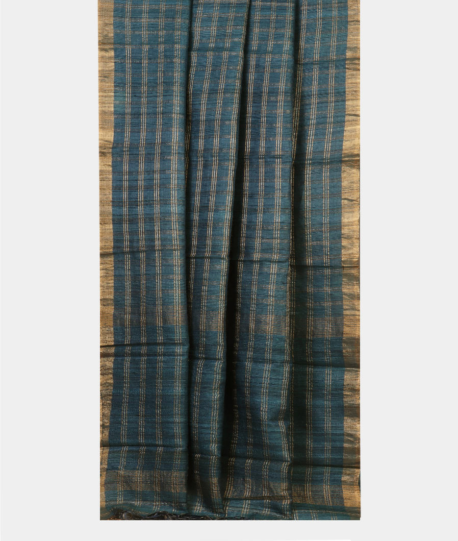 Blue Woven Tussar Saree T4454902