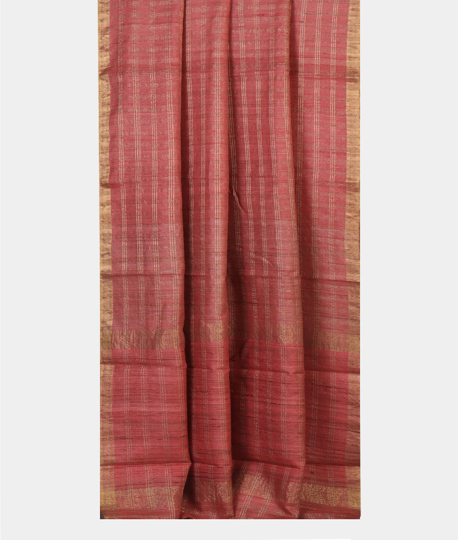 Pink Woven Tussar Saree T4454522