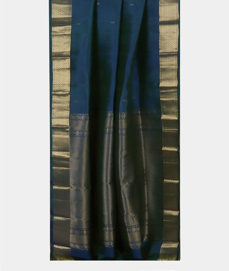 Peacock Blue Soft Silk Saree T4440872