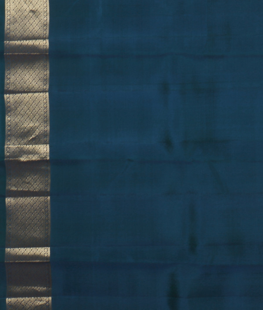 Peacock Blue Soft Silk Saree T4440873