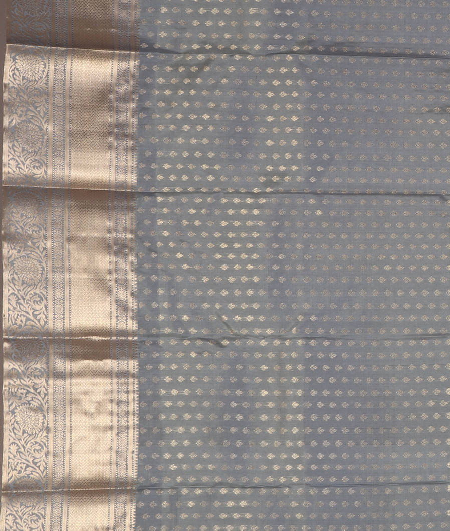 Grey Handwoven Kanjivaram Silk Saree T4333523