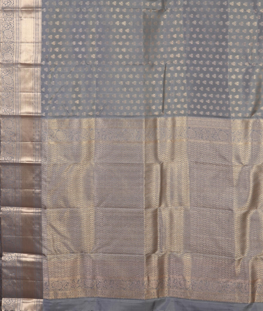 Grey Handwoven Kanjivaram Silk Saree T4333524