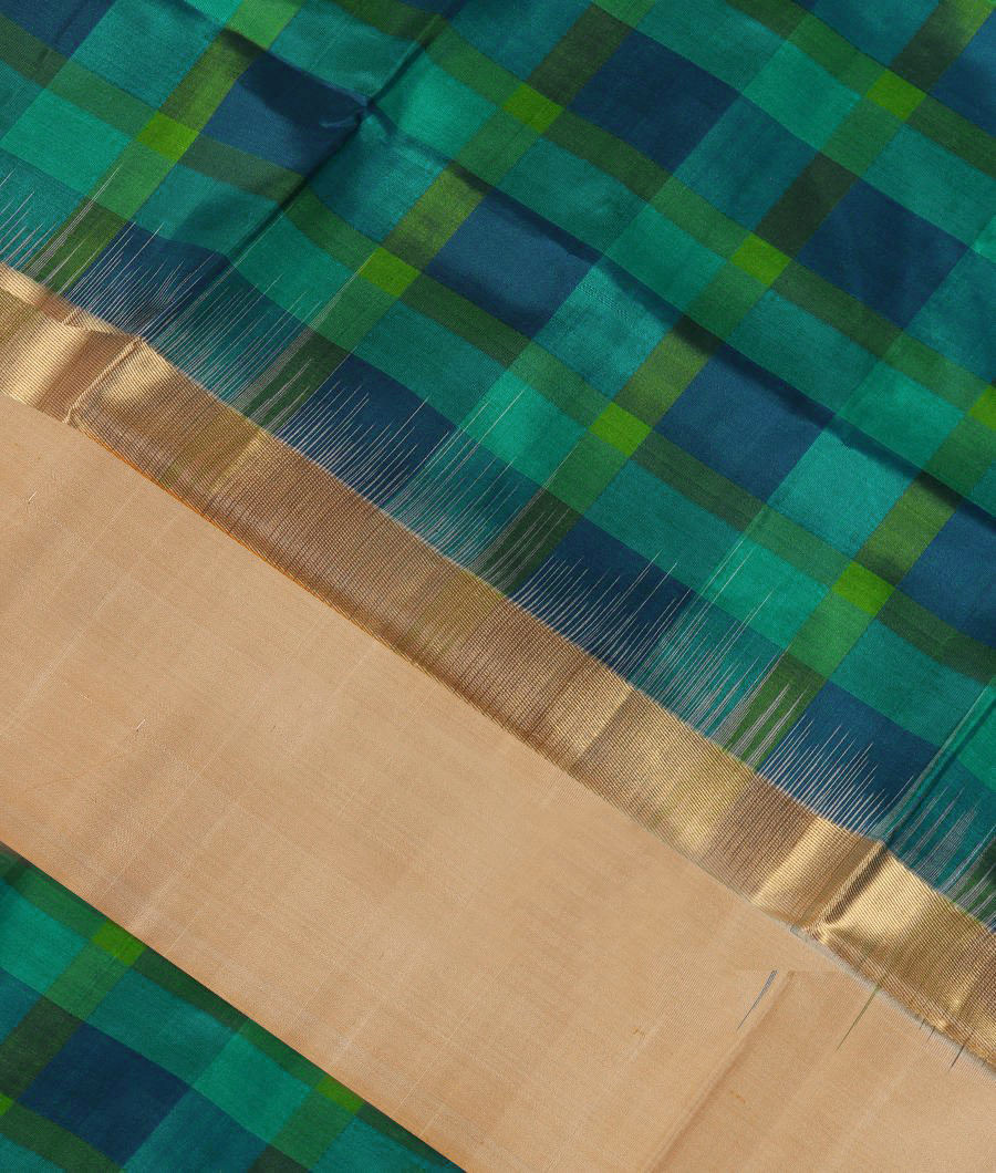 Blue and Green Soft Silk Saree T442590-image