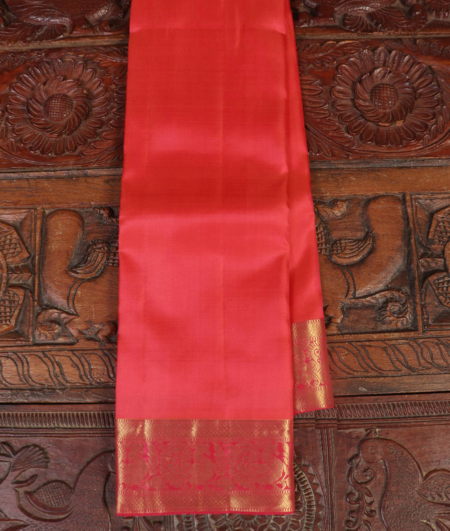 Pinkish Orange Soft Silk Saree T444005-image