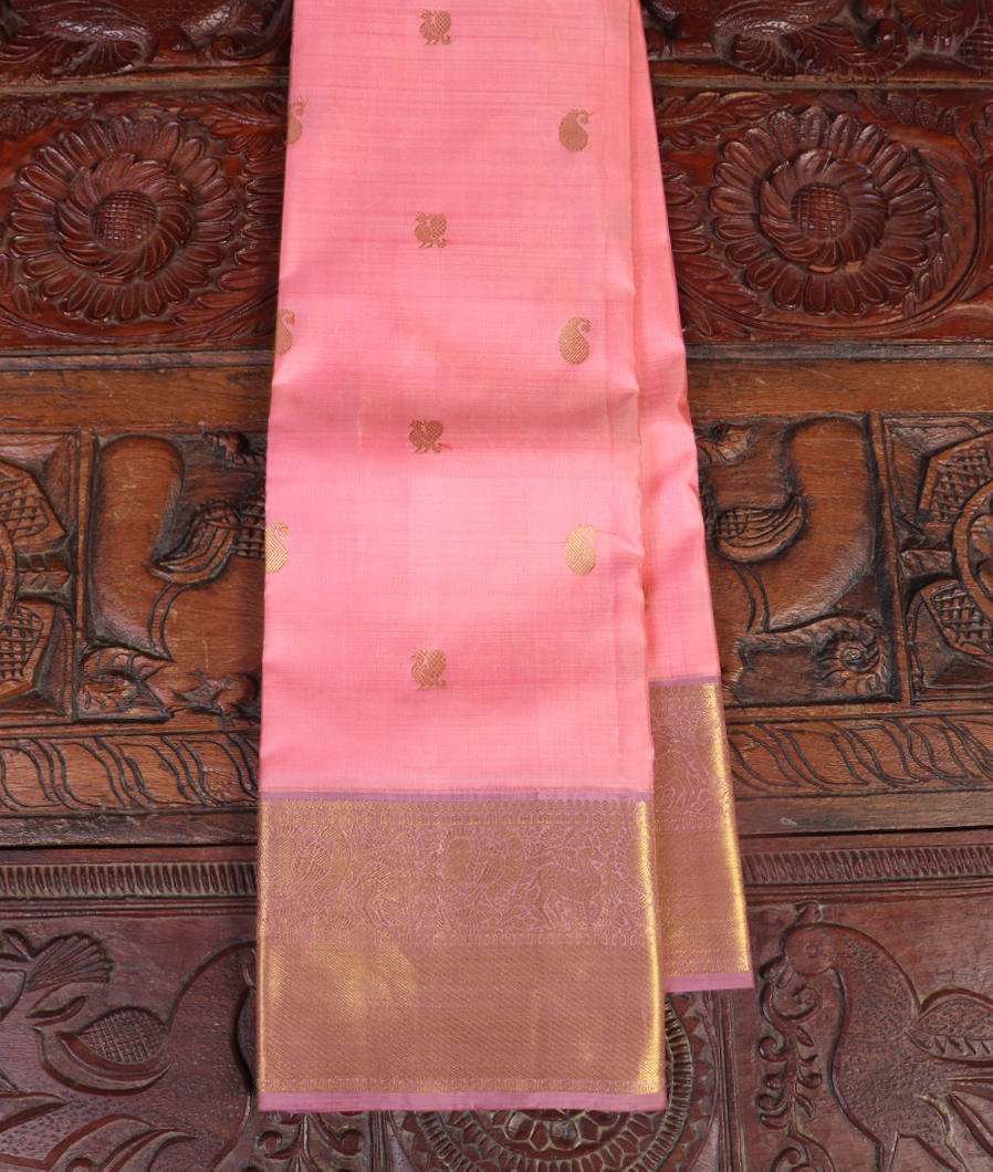 Pink Handwoven Kanjivaram Silk Saree T386801-image