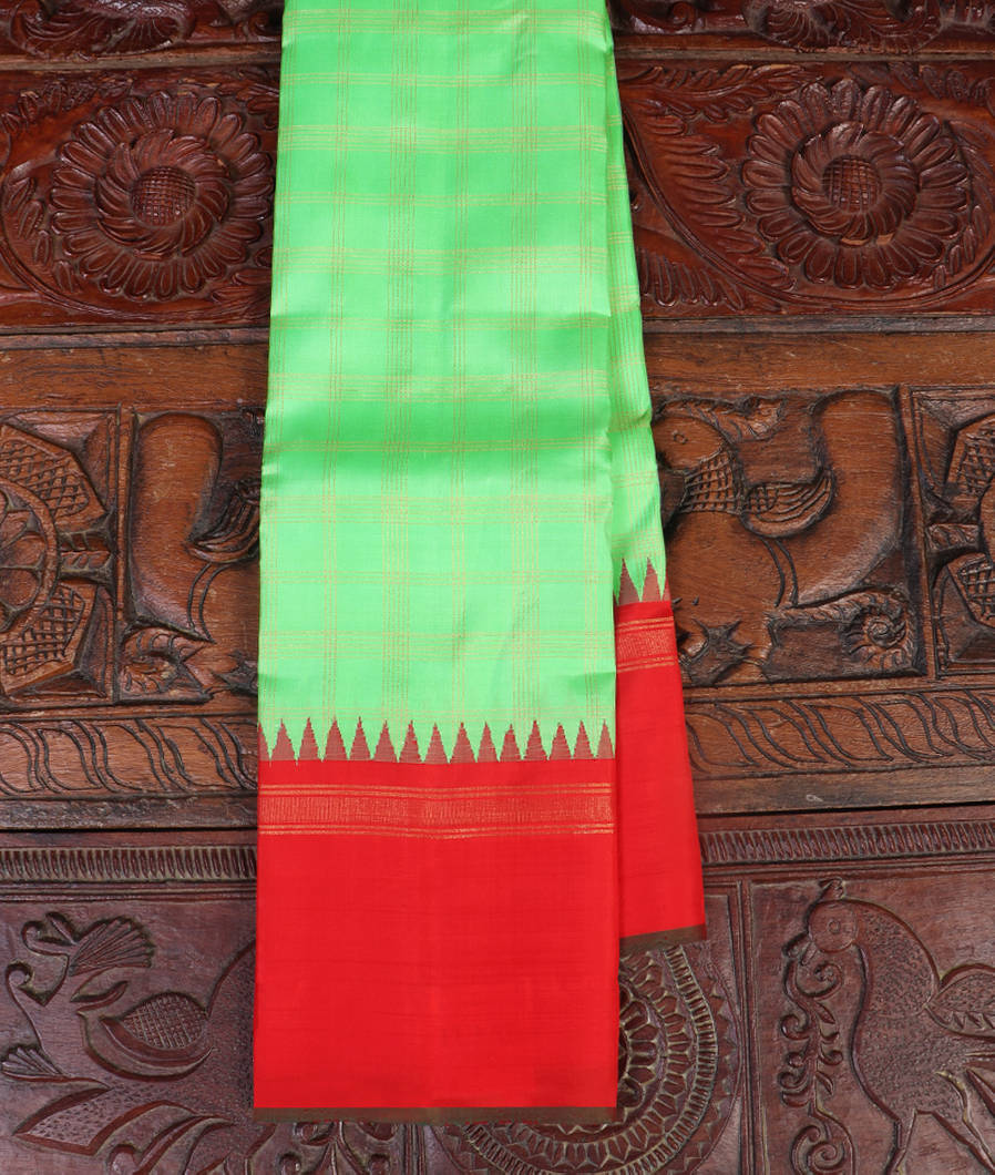 Green Handwoven Kanjivaram Silk Saree T442364-image