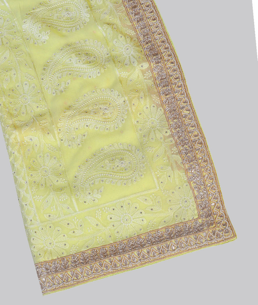Light Green Georgette Silk Embroidery Saree T433140-image