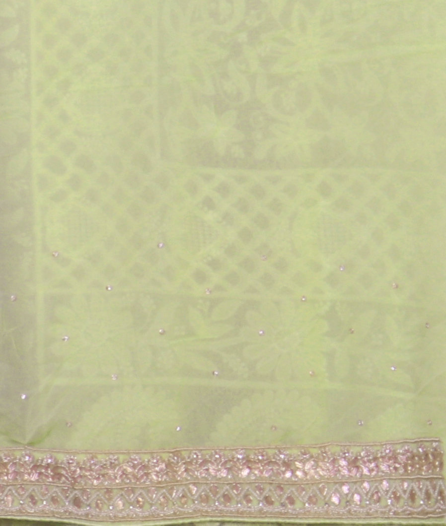 Light Green Georgette Silk Embroidery Saree T4331403