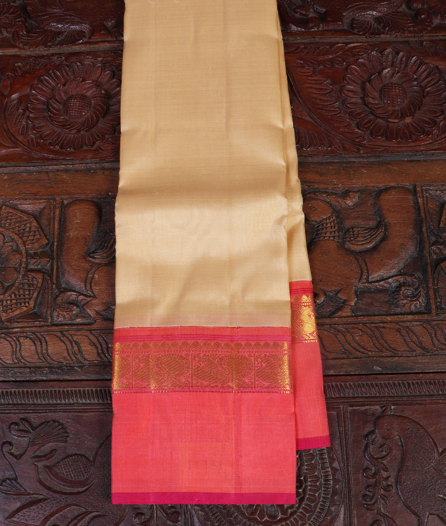 Cream Handwoven Kanjivaram Silk Saree T436781-image