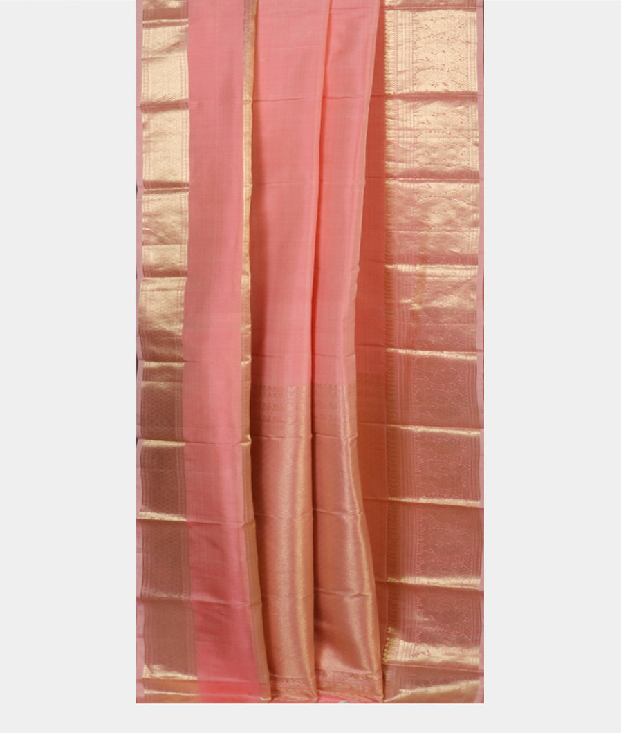 Peach Handwoven Kanjivaram Silk Saree T4206382