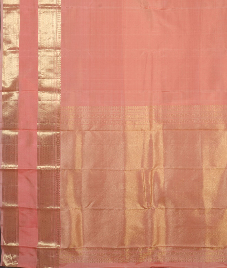 Peach Handwoven Kanjivaram Silk Saree T4206384