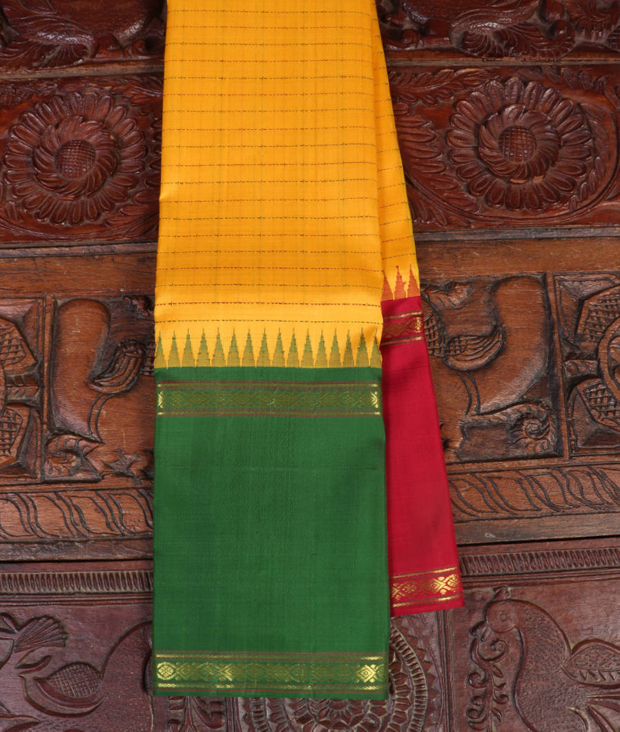 Yellow Handwoven Kanjivaram Silk Saree T437612-image