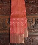 Orangish Pink Handwoven Kanjivaram Silk Saree T4332371