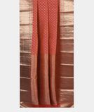 Orangish Pink Handwoven Kanjivaram Silk Saree T4332372