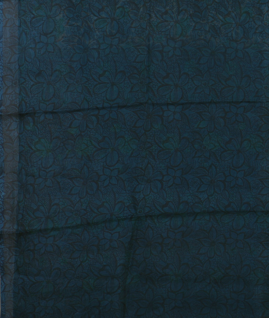 Off-White Printed Silk Saree T4445313