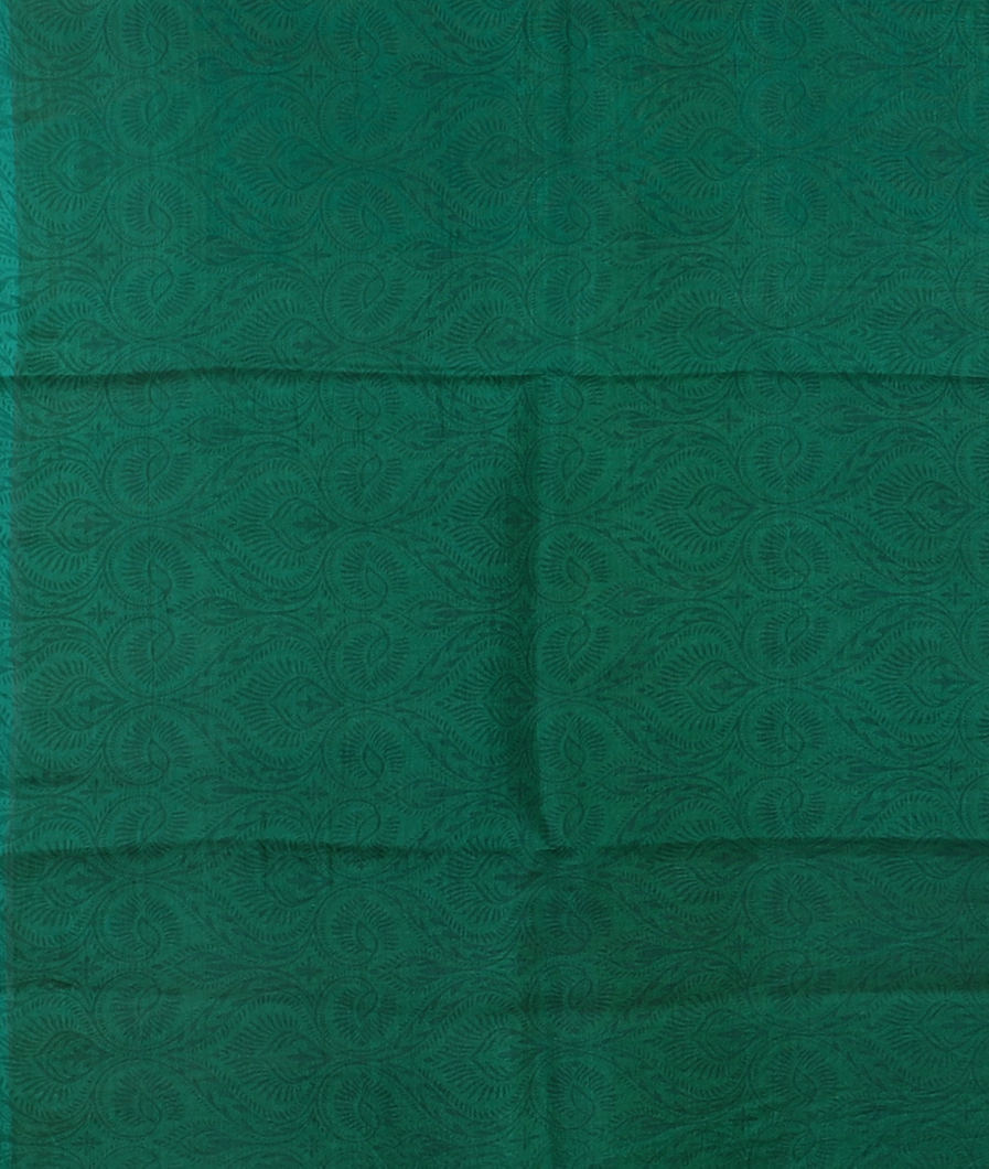 Green Printed Silk Saree T4445493