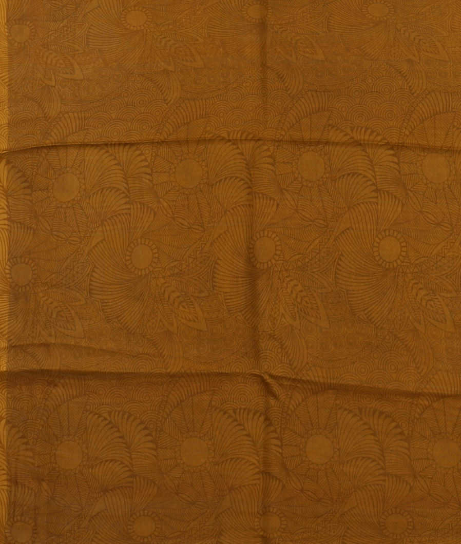 Mustard Yellow Printed Silk Saree T3740343