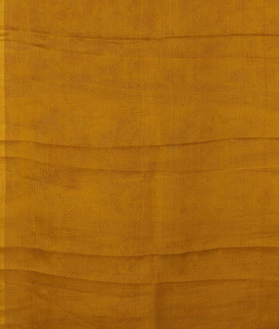 Yellow Printed Silk Saree T4232663