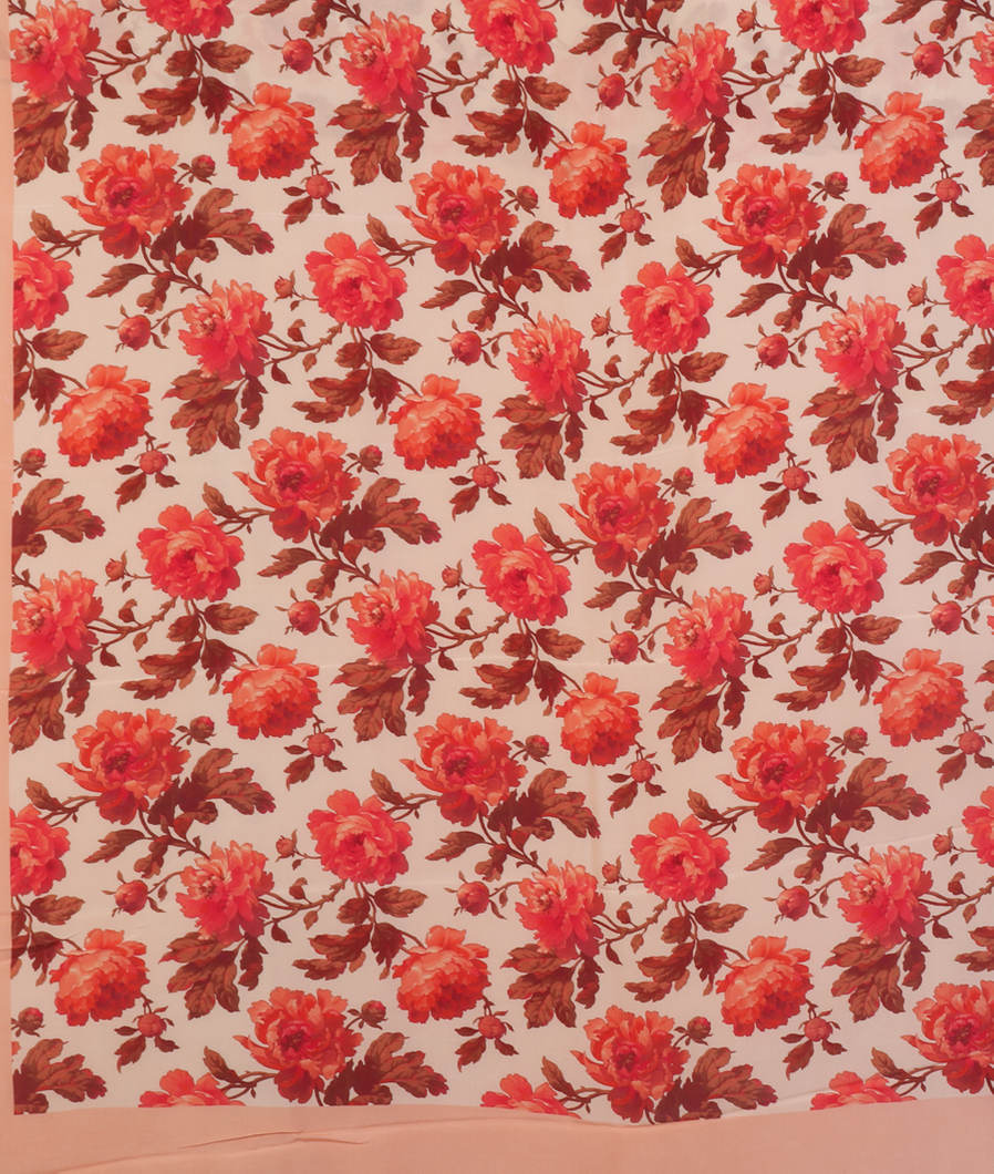 Cream Crepe Silk Saree T2857044