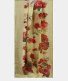 Yellow Linen Printed Saree T4467062