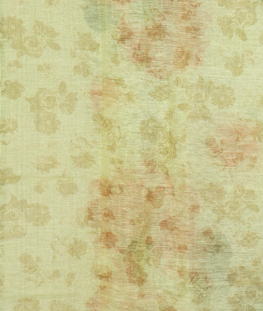 Yellow Linen Printed Saree T4467063