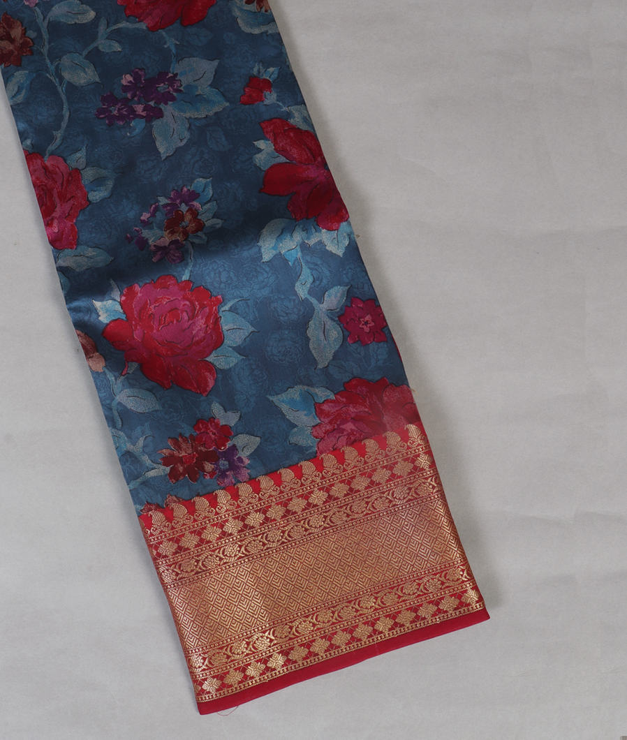 Blue Chaniya Silk Saree T445632-image