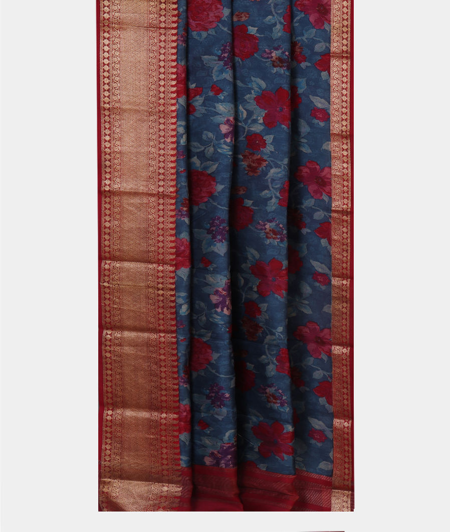 Blue Chaniya Silk Saree T4456322