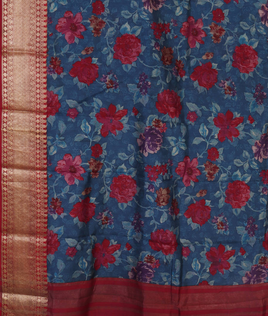 Blue Chaniya Silk Saree T4456324